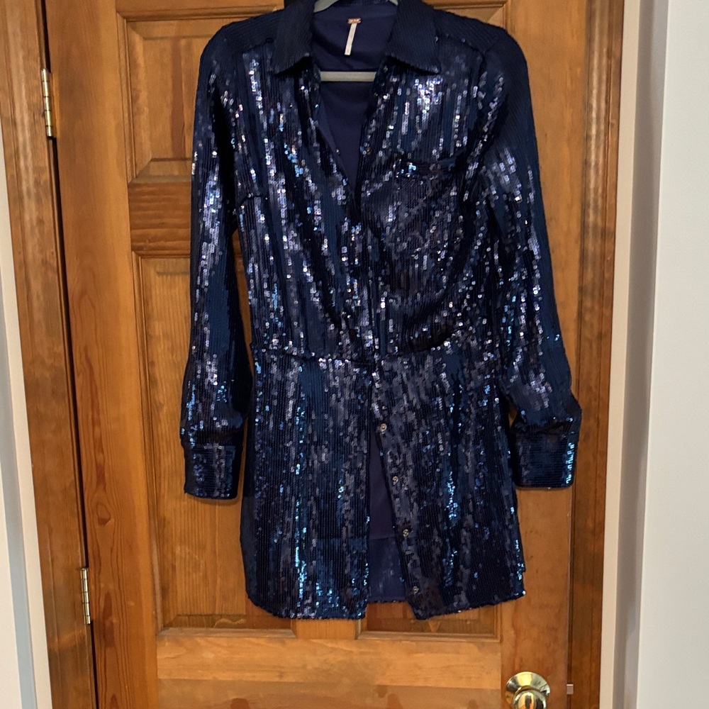 Free People Midnight Blue Sequin Dress - Picture 4 of 4